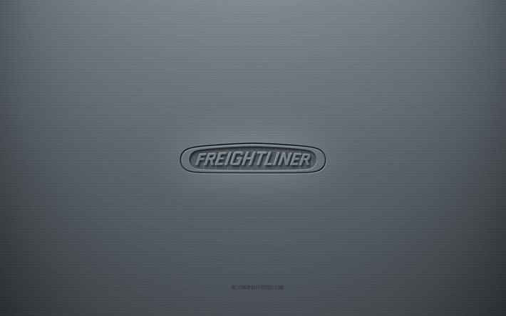 freightliner-logo, grauer kreativer hintergrund, freightliner-emblem, graue papierstruktur, freightliner, grauer hintergrund, freightliner 3d-logo