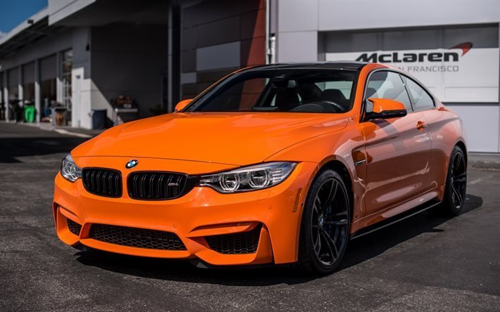 BMW M4, 4961, Orange BMW, 2016, Orange M4, BMW tuning
