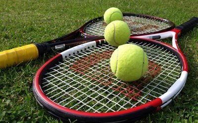 tennis, tennis racket, ball, ball on racket