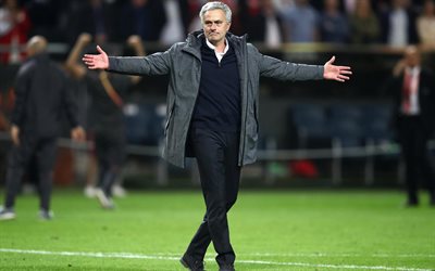 Jose Mourinho, Portuguese coach, Manchester United, 4k, Premier League