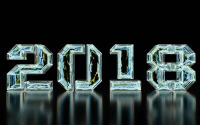 2018 New Year, glass inscription, 2018  concepts, Happy New Year