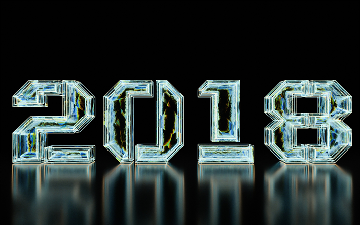 2018 Nouvel An, le verre de l&#39;inscription, 2018 concepts, Heureuse Nouvelle Ann&#233;e