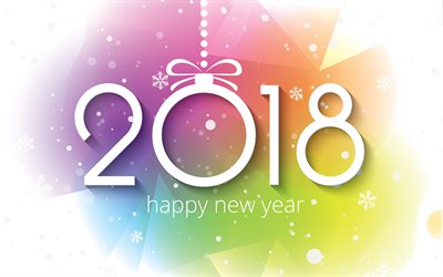 Happy New Year 2018, abstract art, creative, Christmas 2018, New Year 2018, xmas, Christmas
