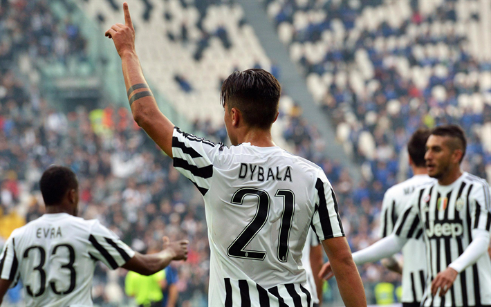 Dybala, el objetivo, las estrellas del f&#250;tbol, la Juve, el delantero Paulo Dybala, de los futbolistas, de la Juventus, de la Serie a