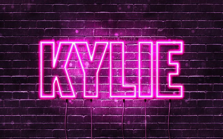 Download Wallpapers Kylie 4k Wallpapers With Names Female Names Kylie Name Purple Neon