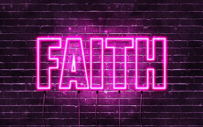 Download wallpapers Faith, 4k, wallpapers with names, female names