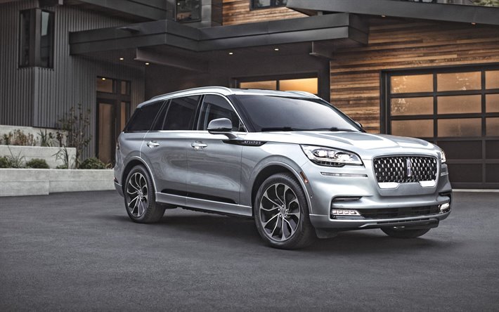 2020, Lincoln Aviator, front view, exterior, luxury SUV, new silver Aviator, american cars, Lincoln