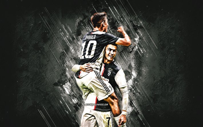 Paulo Dybala, Cristiano Ronaldo, la Juventus FC, joueurs de football, les stars du football, Serie A, Italie, football, CR7, Dybala