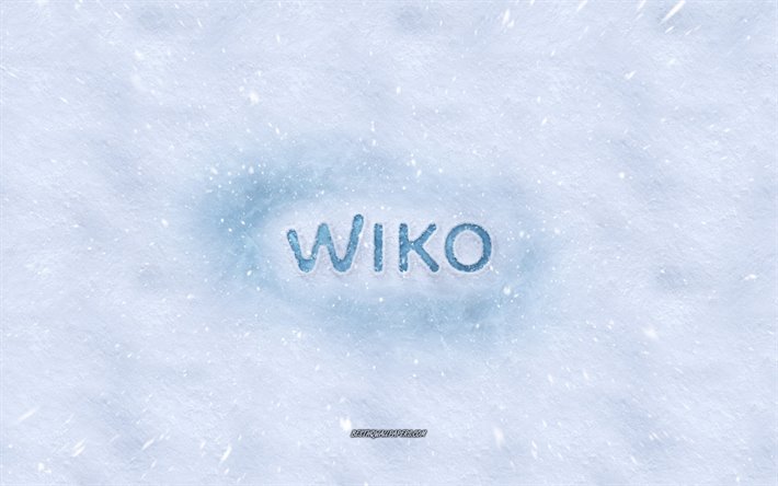 Wiko logo, inverno concetti, consistenze di neve, neve, sfondo, Wiko emblema, invernali, arte, Wiko