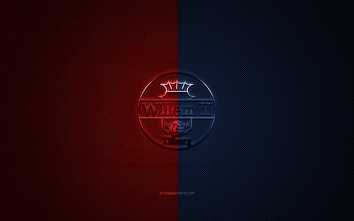 Willem II, n&#233;erlandais club de football, Eredivisie, rouge-bleu logo rouge-bleu fibre de fond, football, Tilburg, pays-bas, Willem II FC logo