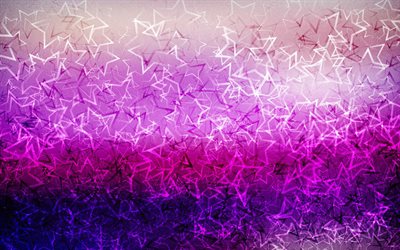 purple stars background, 4k, creative, stars patterns, abstract backgrounds, stars, background with stars