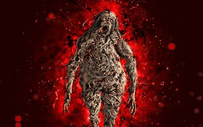Mama Mold, 4K, n&#233;ons rouges, Resident Evil, moster, WM-001, Resident Evil 7 Biohazard, personnages de Resident Evil, Mama Mold Resident Evil