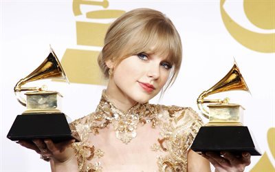 Taylor Swift, gold awards, American singer, portrait, smile, Taylor Alison Swift