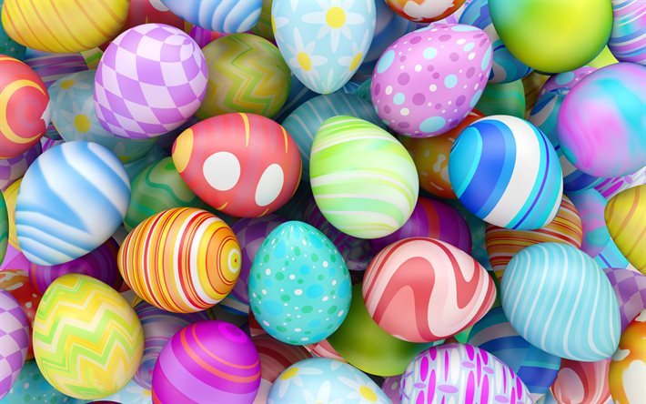 los huevos de pascua, huevos de colores, de Pascua