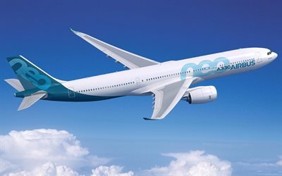Airbus A330neo, uusi matkustajakone, lentoliikenne k&#228;sitteit&#228;, lentokone taivaalla, Airbus