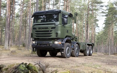 Scania R730, 8x8, V8, cami&#243;n militar, turbo diesel motor Scania CrewCab