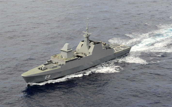RSS Formidável, stealth fragata, navio de guerra, 4k, República de Singapura Marinha, RSN, Formidável Classe
