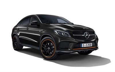 Orange Art Edition, tuning, 4k, Mercedes-Benz GLE Coupe, 2018 cars, black GLE, GLE350d, Mercedes