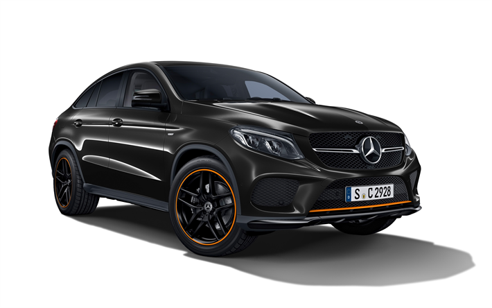 Orange Art Edition, tuning, 4k, Mercedes-Benz GLE Coup&#233;, 2018 voitures, noir GLE, GLE350d, Mercedes