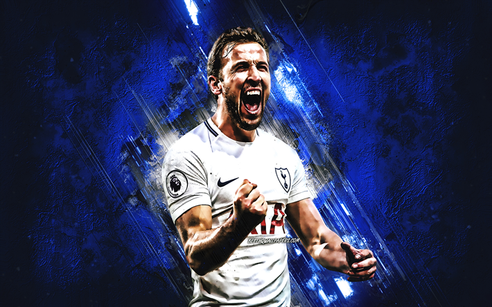 Harry Kane, la pietra blu, il Tottenham Hotspur FC, obiettivo, inglese, calciatori, calcio, avanti, Kane, Premier League, il grunge, il Tottenham FC