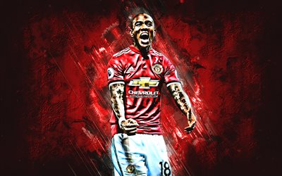 Ashley Young, Manchester United FC, Defender, joy, red stone, famous footballers, football, English footballers, grunge, Premier League, England