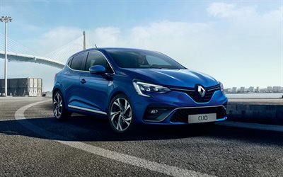 Renault Clio, RS Hattı, 2019, mavi hatchback, yeni Clio, mavi, dış, Fransız otomobil, Renault