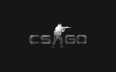 CS GO, Counter-Strike Global Offensive, logo in metallo, arte creativa, CS GO emblema, metallo, maglia di trama, gioco per computer