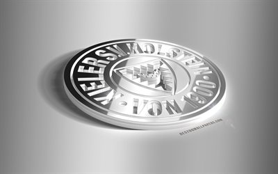 Holstein Kiel, 3D acier logo, club de football allemand, 3D embl&#232;me, Kiel, Allemagne, embl&#232;me m&#233;tallique, de la Bundesliga 2, le football, le creative art 3d
