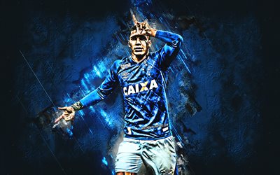 Lucas Romero, Cruzeiro FC, Midfielder, joy, blue stone, famous footballers, football, argentinian footballers, grunge, Serie A, Brazil, Romero Cruzeiro