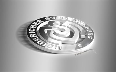 FC Magdeburg, 3D-ter&#228;s logo, Saksalainen jalkapalloseura, 3D-tunnus, Magdeburg, Saksa, metalli-tunnus, Bundesliga 2, jalkapallo, luova 3d art