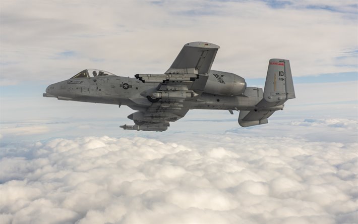 Fairchild Republic A-10 Thunderbolt II, american attacchi aerei della US Navy, aerei da combattimento, A-10, USA, aerei Militari