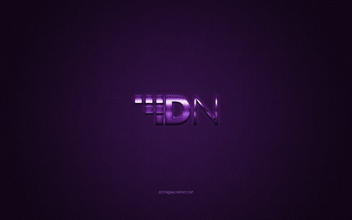 DigitalNote logotipo, emblema de metal, roxo de textura de carbono, cryptocurrency, DigitalNote, conceitos de finan&#231;as
