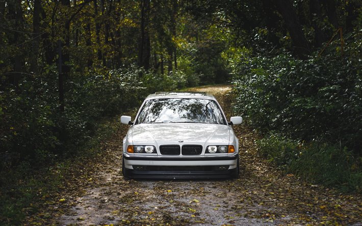 4k, BMW Serie 7, offroad, E38, low rider, de optimizaci&#243;n, de 1997, los coches, BMW 7-Series III, BMW E38, los coches alemanes, BMW