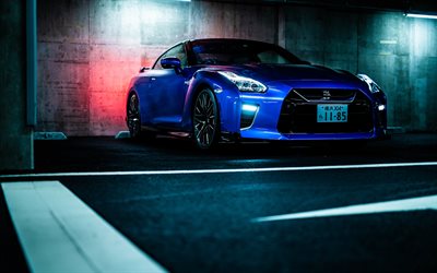 En 2020, la Nissan GT-R R35, 50e Anniversaire, JP-Spec, bleu coup&#233; sport, tuning GT-R, bleu nouveau GT-R, Japonais voitures de sport, Nissan