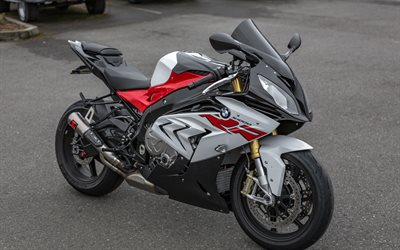 BMW S1000 RR, 2018, spor motosiklet, siyah kırmızı 10 Megapiksellik, Alman motosiklet, BMW