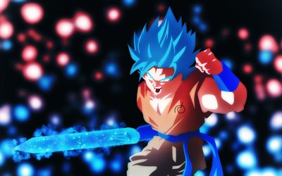 Goku, espada, 4k, DBS, manga, arte, Dragon Ball Super