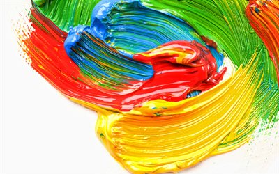 colorful oil paint, 4k, colorful paint, macro, paint strokes, oil paint textures, colorful wavy background, creative, colorful backgrounds