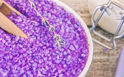 purple spa salt, wellness, spa accessories, purple salt, spa