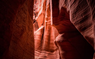Antelope Canyon, orange stenar, grottan, canyon, vackra stenar, Sida, Arizona, Upper Antelope Canyo, USA