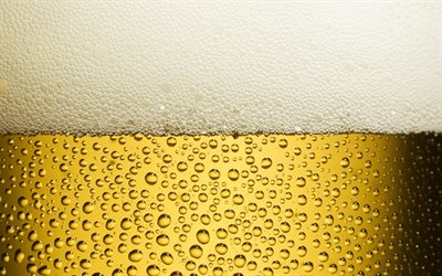 4k, glass with beer, close-up, beer texture, macro, beer foam, beer with bubbles, drinks texture, beer with foam, beer background, beer, light beer
