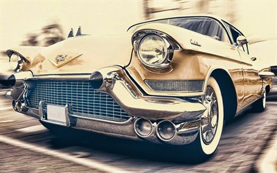 Cadillac Retro Rod Coupe, retro cars, 1957 cars, HDR, muscle cars, 1957 Cadillac Retro Rod Coupe, american cars, Cadillac