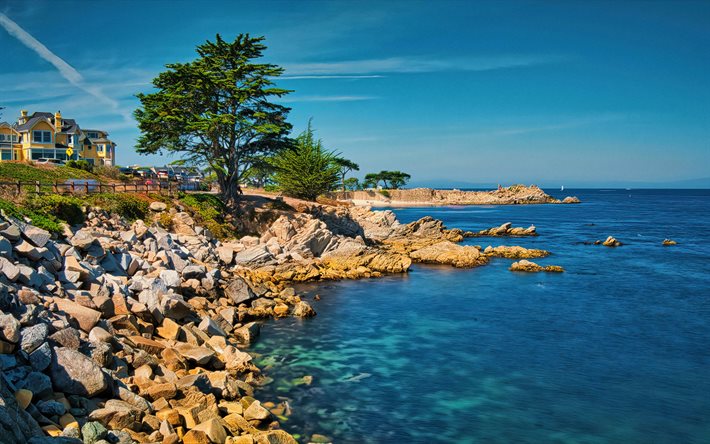 Baia di Monterey, in estate, di mare, di citt&#224; americane, California, USA, America, San Jose, HDR