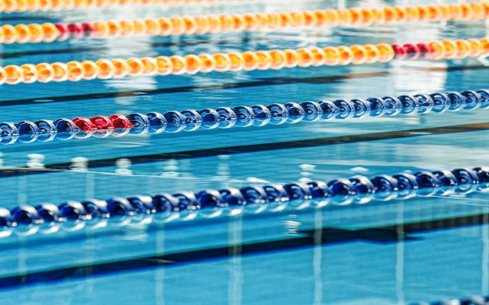 pool, bl&#229;tt vatten, v&#228;gar i poolen, Pool v&#228;gen, simning begrepp