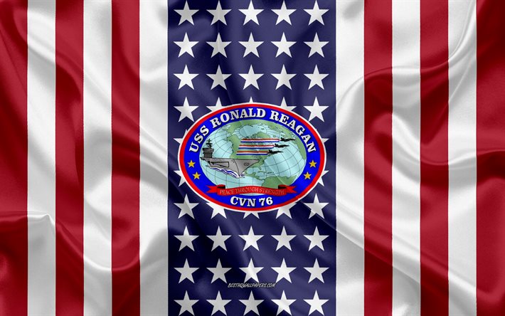 يو اس اس رونالد ريغان شعار, CVN-76, العلم الأمريكي, البحرية الأمريكية, الولايات المتحدة الأمريكية, يو اس اس رونالد ريغان شارة, سفينة حربية أمريكية, شعار يو اس اس رونالد ريغان