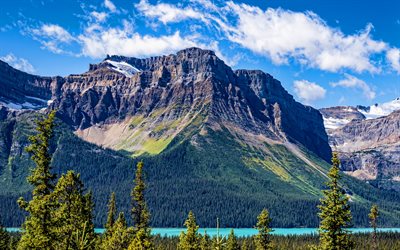 Banff National Park, HDR, summer, forest, mountains, Canadian Rockies, beautiful nature, Canada, North America