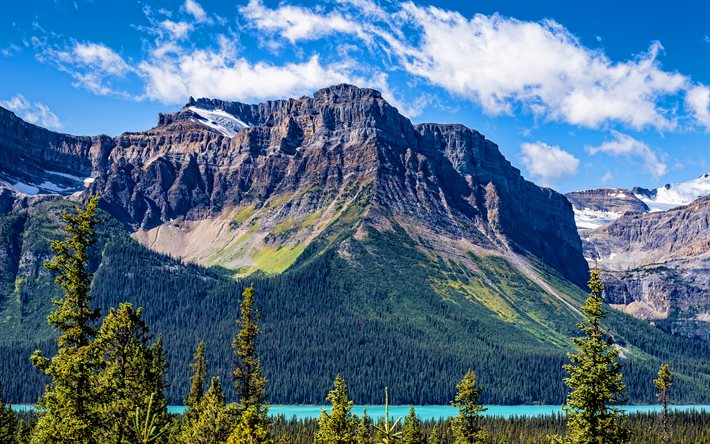 Parco Nazionale di Banff, HDR, estate, foresta, montagna, montagne Rocciose Canadesi, natura, Canada, montagne, Nord America