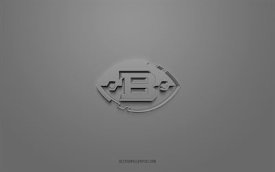 birmingham iron, logo 3d creativo, sfondo grigio, aaf, emblema 3d, alliance of american football, squadra di football americano, usa, arte 3d, football americano, logo 3d birmingham iron