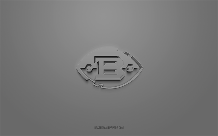 birmingham iron, kreatives 3d-logo, grauer hintergrund, aaf, 3d-emblem, alliance of american football, american football club, usa, 3d-kunst, american football, birmingham iron 3d-logo