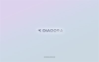 diadora-logo, leikattu 3d-teksti, valkoinen tausta, diadora 3d-logo, diadora-tunnus, diadora, kohokuvioitu logo, diadora 3d-tunnus