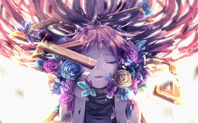 Megurine Luka, abstract art, Vocaloid Characters, girl with purple hair, manga, Vocaloid, Luka Megurine, Megurine Luka Vocaloid